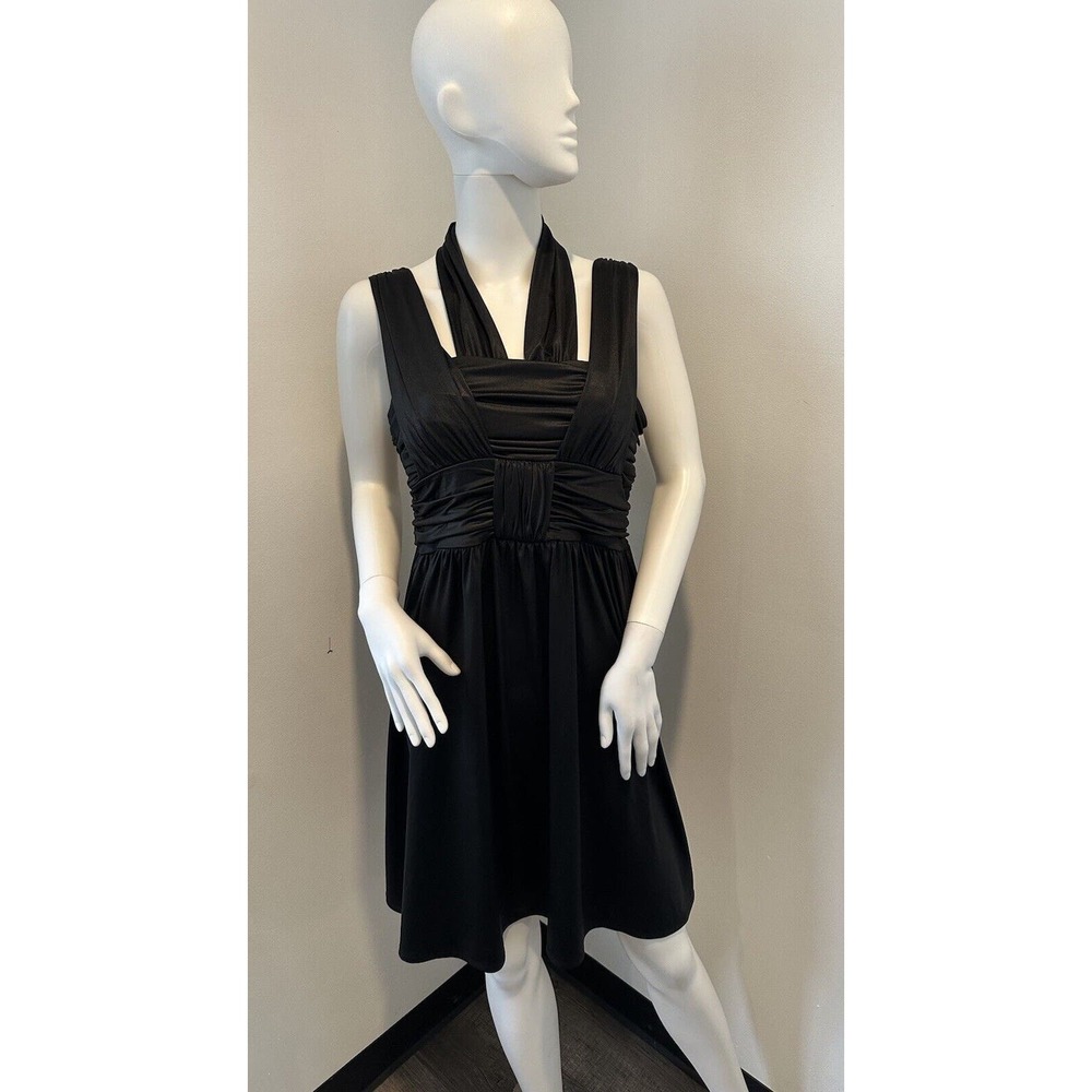 BCBG Generation Dress Mini Sleeveless Black Strappy A-Line Size 12 NWT